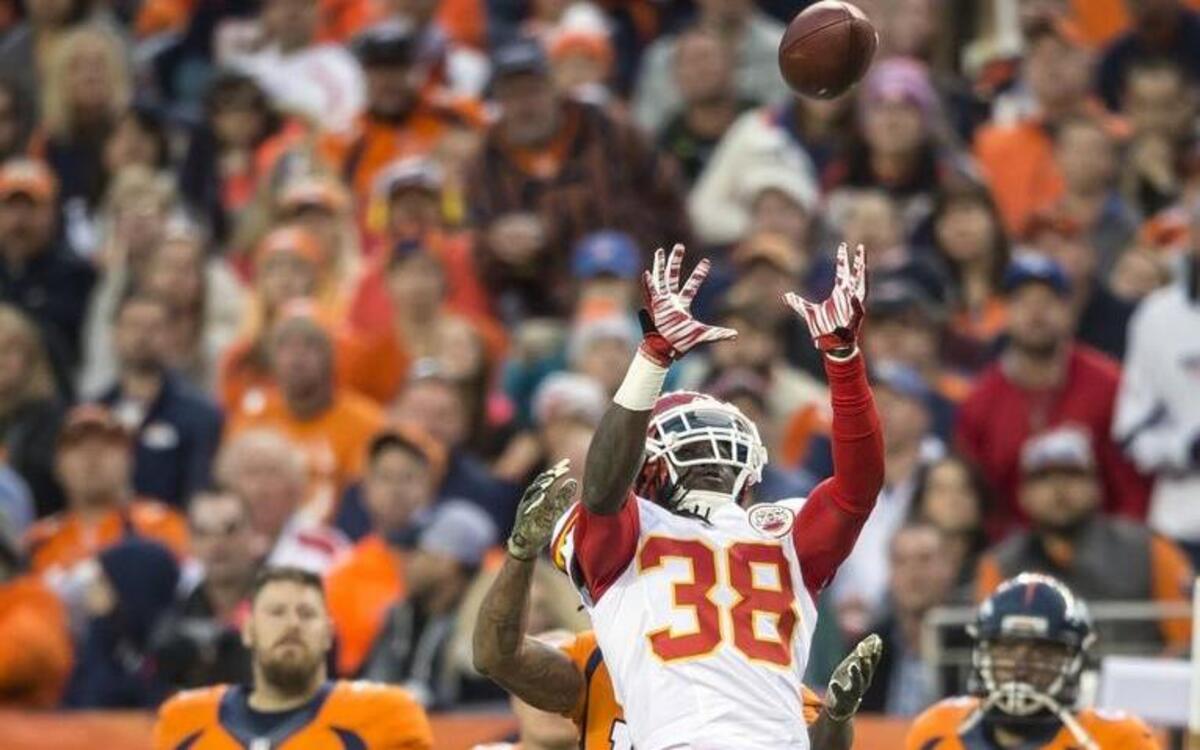 Kansas City Chiefs safety Ron Parker intercepted a pass intended for Denver Broncos wide receiver Andre Caldwell during a game earlier this month.