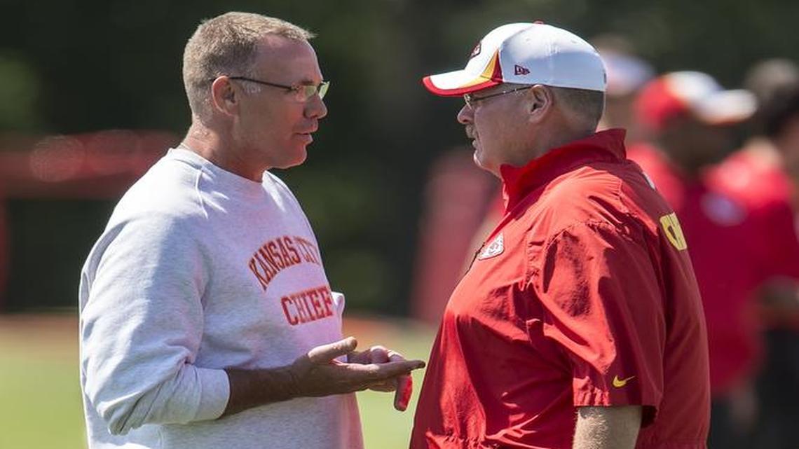 The Chiefs are 43-21 and have made three playoff appearances in four seasons under general manager John Dorsey (left) and coach Andy Reid.