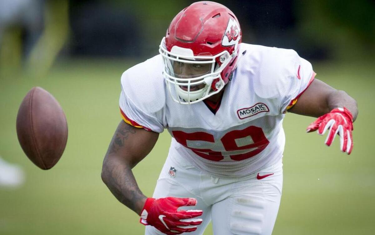 Chiefs linebacker Justin March knocked down a pass during seven-on-seven drills Monday at Chiefs training camp in St. Joseph.