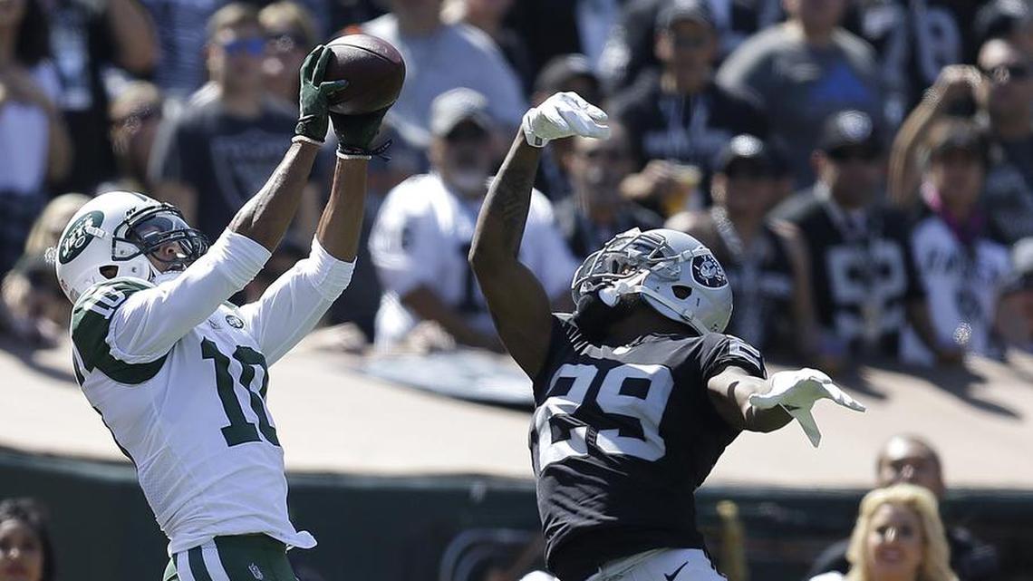 Cornerback David Amerson (right) had been with the Oakland Raiders since 2015. He is now a Chief.