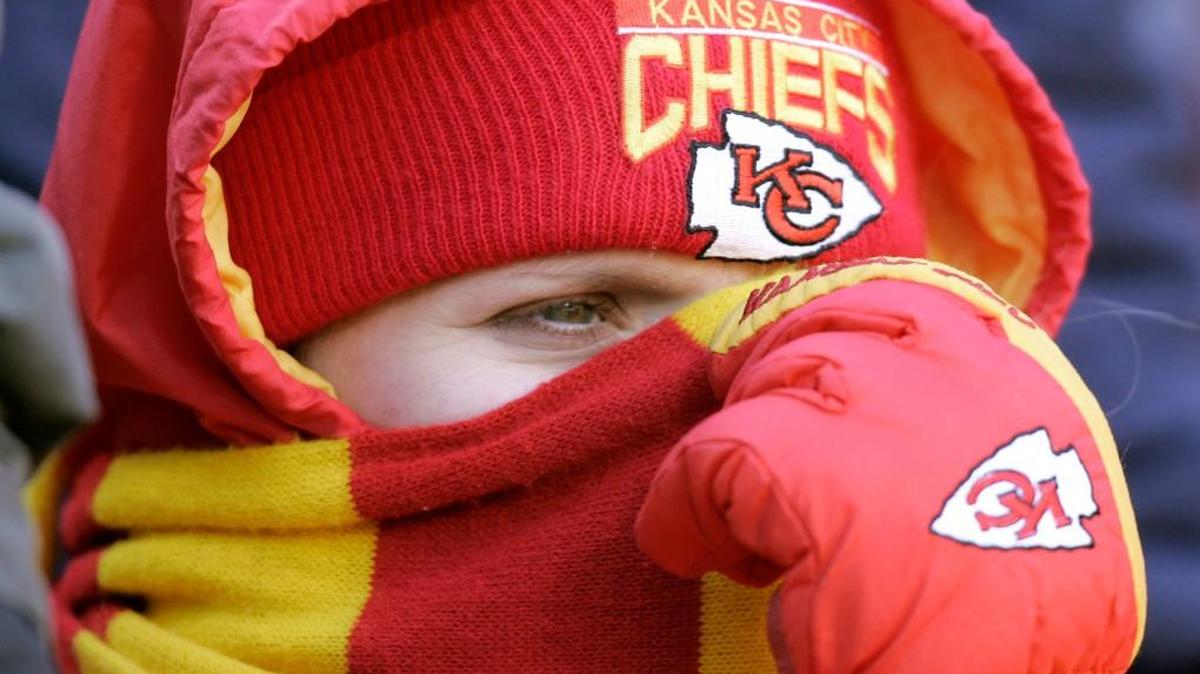 The weather for the Chiefs game Sunday will be cold, but not as bitter as previously expected.