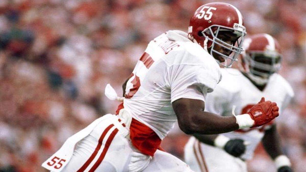 
Alabama’s Derrick Thomas won the Butkus Award as the nation’s top linebacker in 1988, recording 27 sacks, an NCAA record that stands today.
