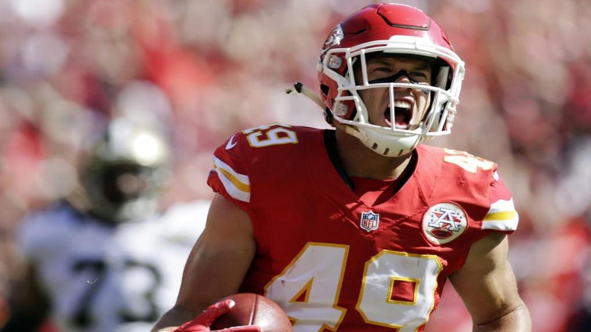 Kansas City Chiefs defensive back Daniel Sorensen celebrated after returning an interception for a touchdown against the New Orleans Saints last season.