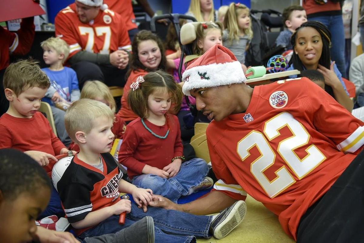 Peters has a heart for children back home in Oakland and here in Kansas City, as evidenced during a holiday trip to KC’s Children's Center for the Visually Impaired.