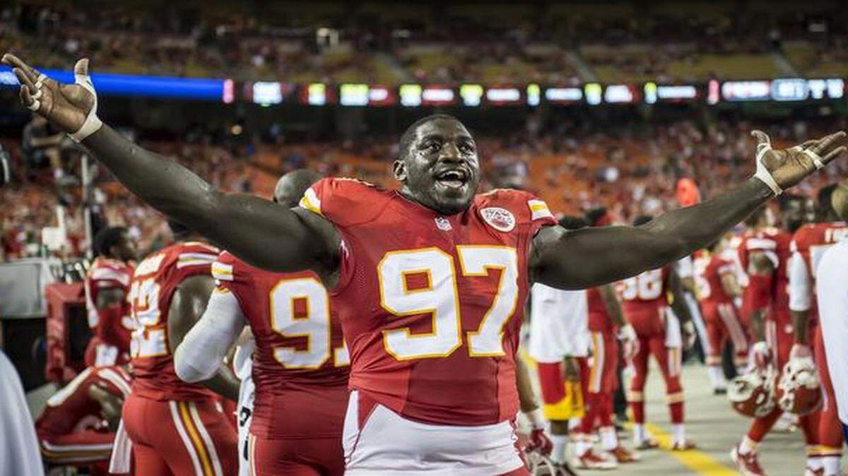 
Kansas City Chiefs defensive end Allen Bailey was given the nickname “Incredible Hulk,” by the son of coach Andy Reid.
