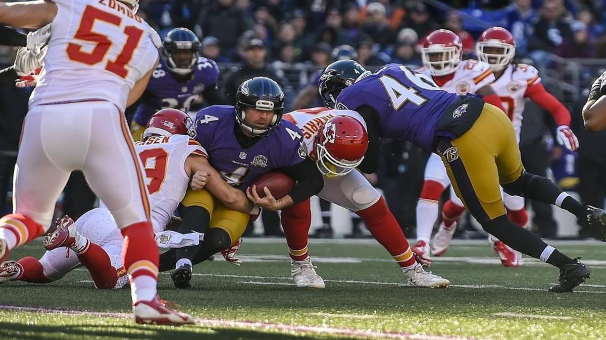 The Chiefs defense stuffed a fake punt run by Baltimore Ravens punter Sam Koch in the first quarter on Sunday.