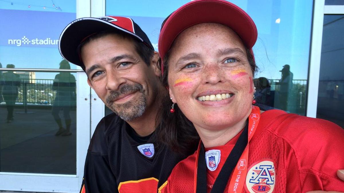 
Chiefs fans Keith and Jeannie McLin traveled from Louisiana to watch Sunday’s game in Houston.
