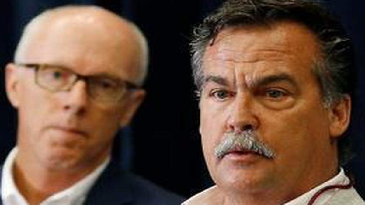 
As of Tuesday night, the NFL’s competition committee passed six rule changes that will go into effect next season, including five that were done in the name of player safety. At a Monday news conference, St. Louis Rams head coach Jeff Fisher (right) and Atlanta Falcons president and CEO Rich McKay talked about the changes.
