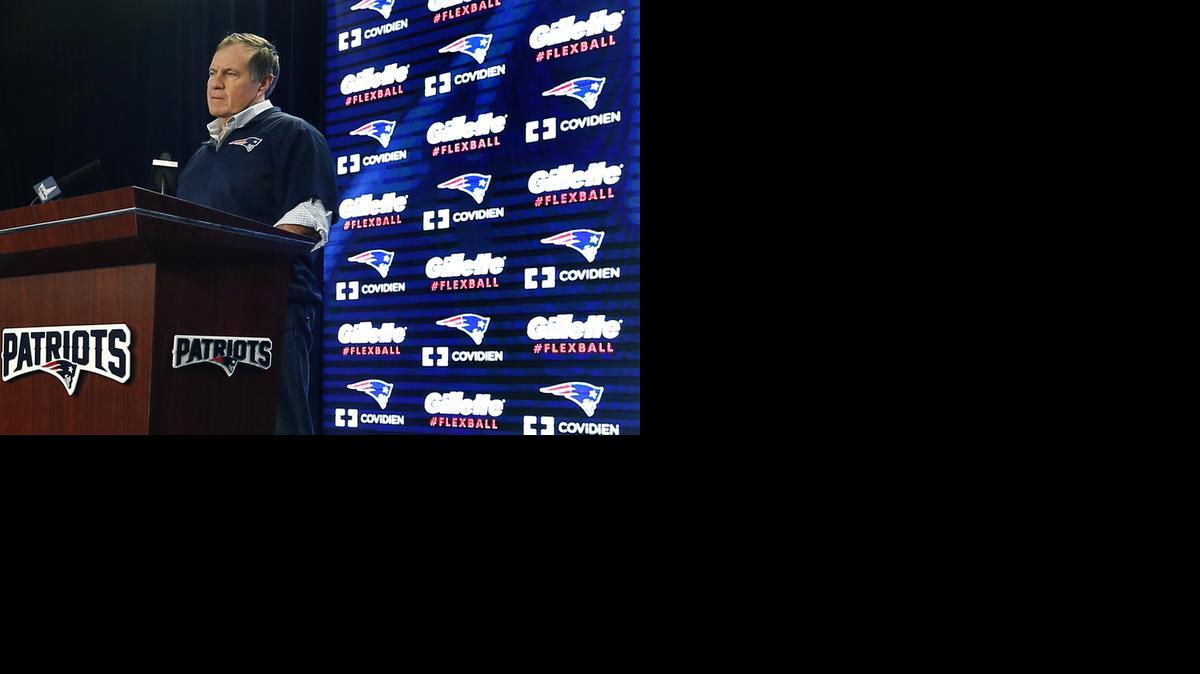 
New England Patriots football head coach Bill Belichick speaks about the deflated football issue 
