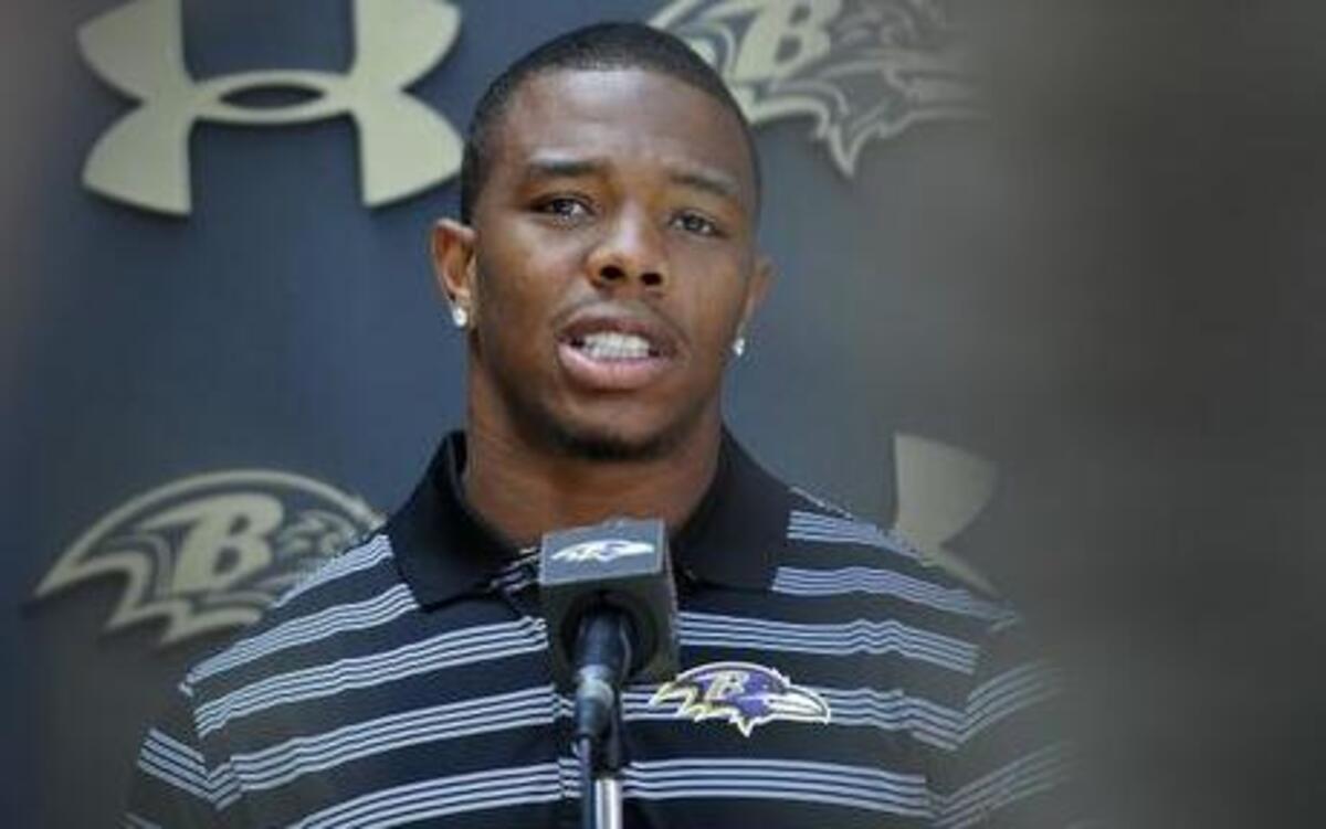 
Baltimore Ravens running back Ray Rice answered question during a news conference on Thursday.
