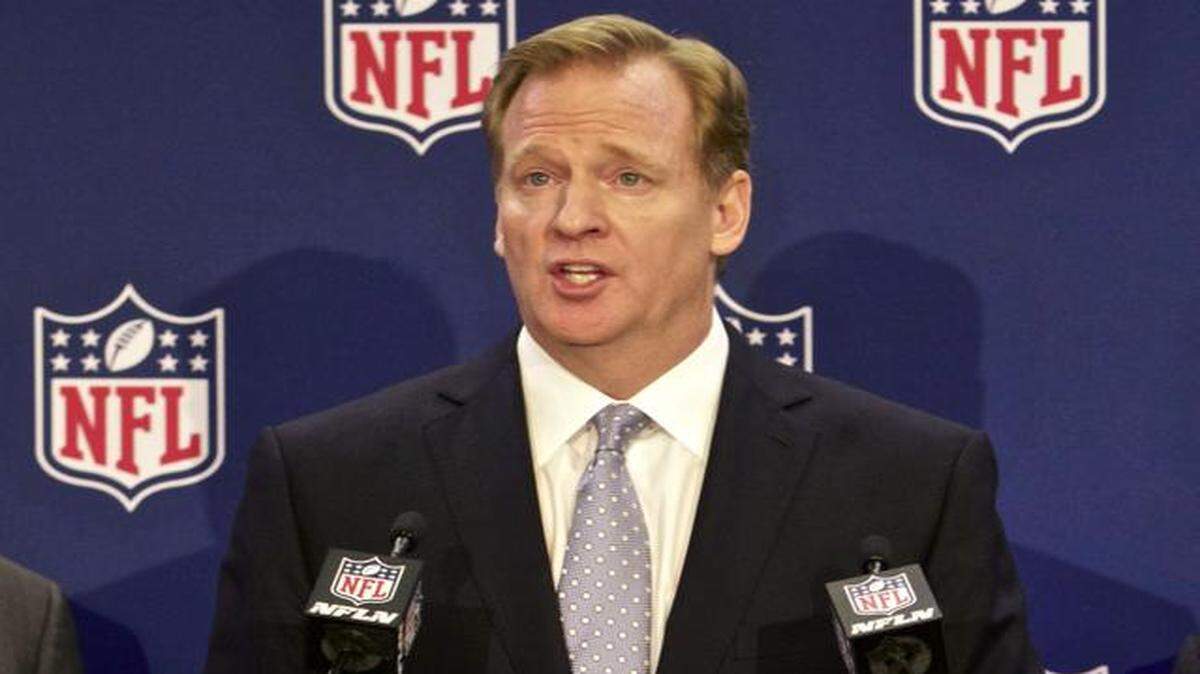 
In this Dec. 10, 2014, file photo, NFL commissioner Roger Goodell speaks at an NFL press conference announcing new measures for the league’s personal conduct policy during an owners meeting in Irving, Texas. 
