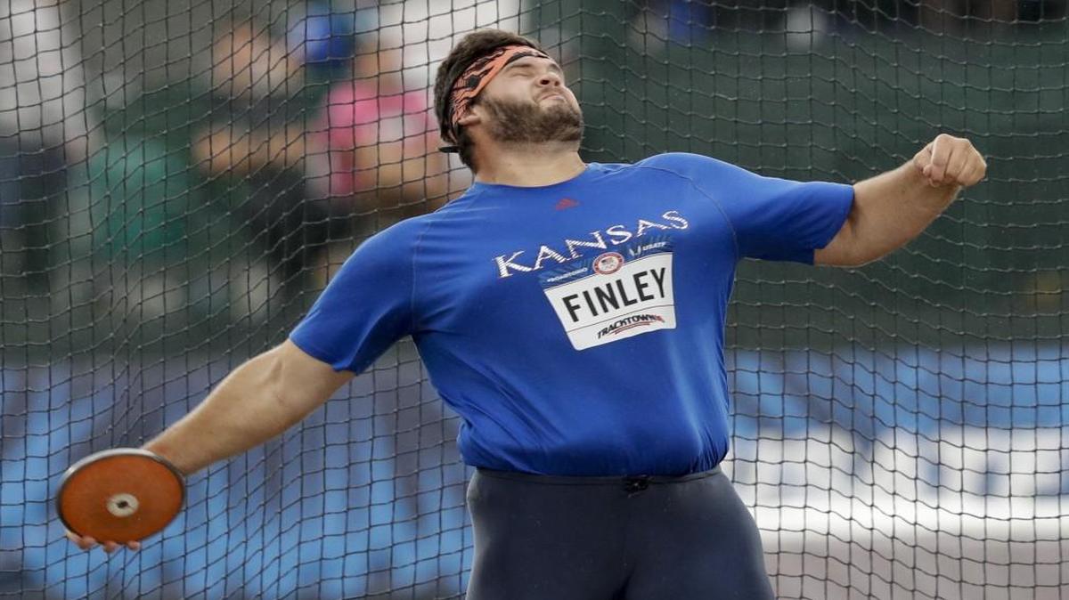 Mason Finley competed during the men’s discus throw final at the U.S. Olympic Track and Field Trials last month.