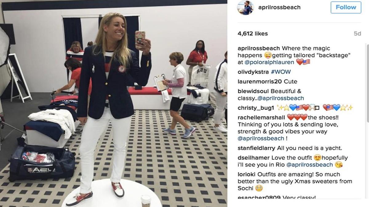 Beach volleyball player April Ross, Team USA, has been taking her Instagram followers behind the scenes as she prepares for the Summer Olympics.