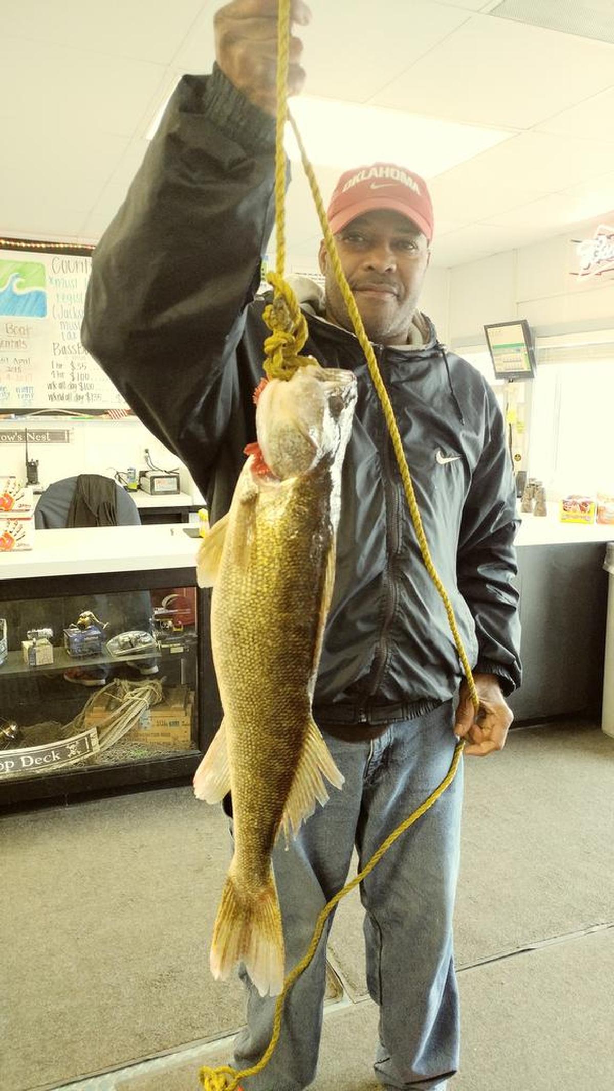 Greg Palmer of Kansas City caught this 7-pound, 27-inch walleye over the weekend off the docks at Longview Lake. Palmer was using 4-pound line. Have a fishing photo taken in Kansas or Missouri that you’d like to share? Email it, along with caption information, to fishingreport@kcstar.com.