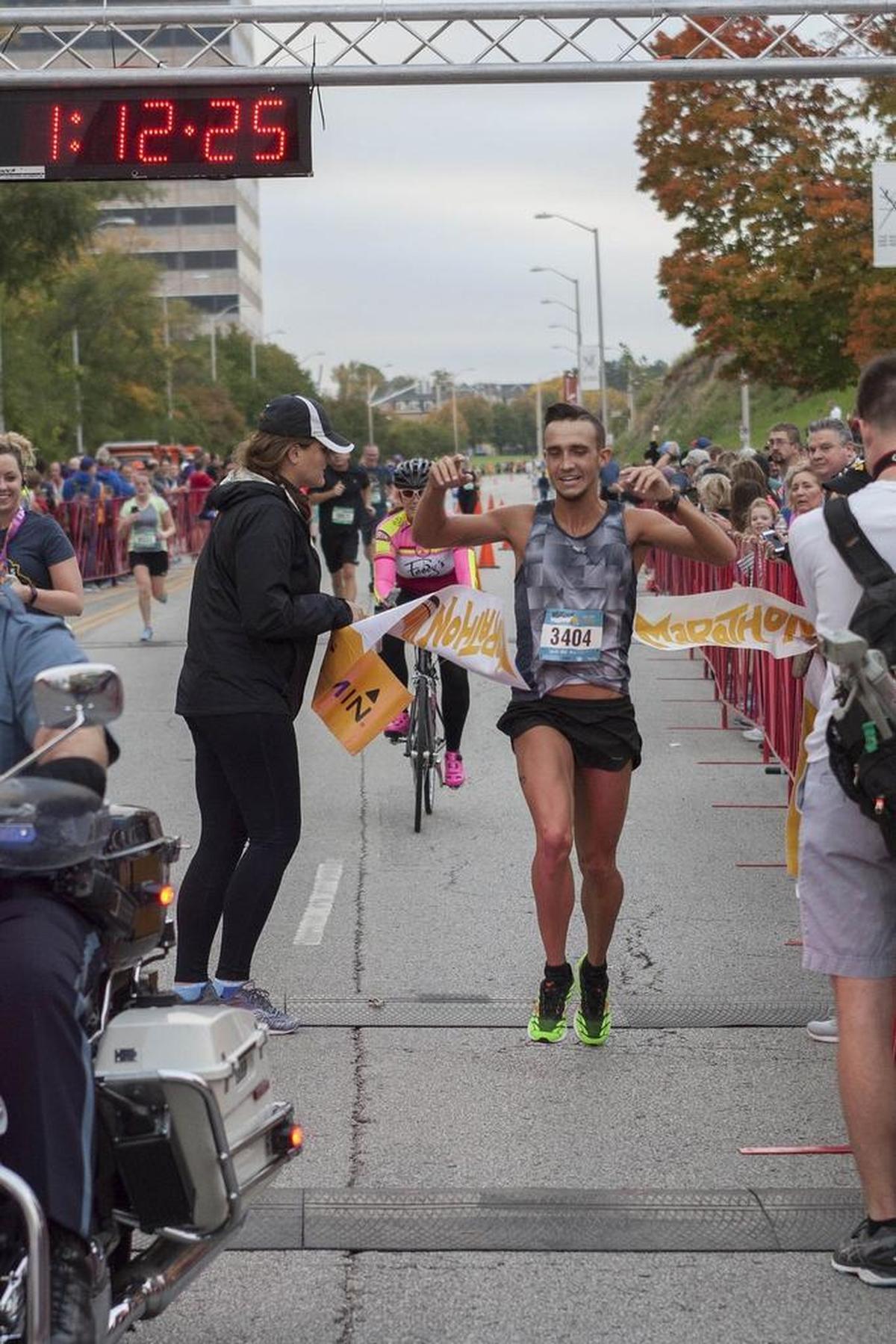 Austin Bogina was the winner of the men’s half-marathon with a time of 1:12:25.