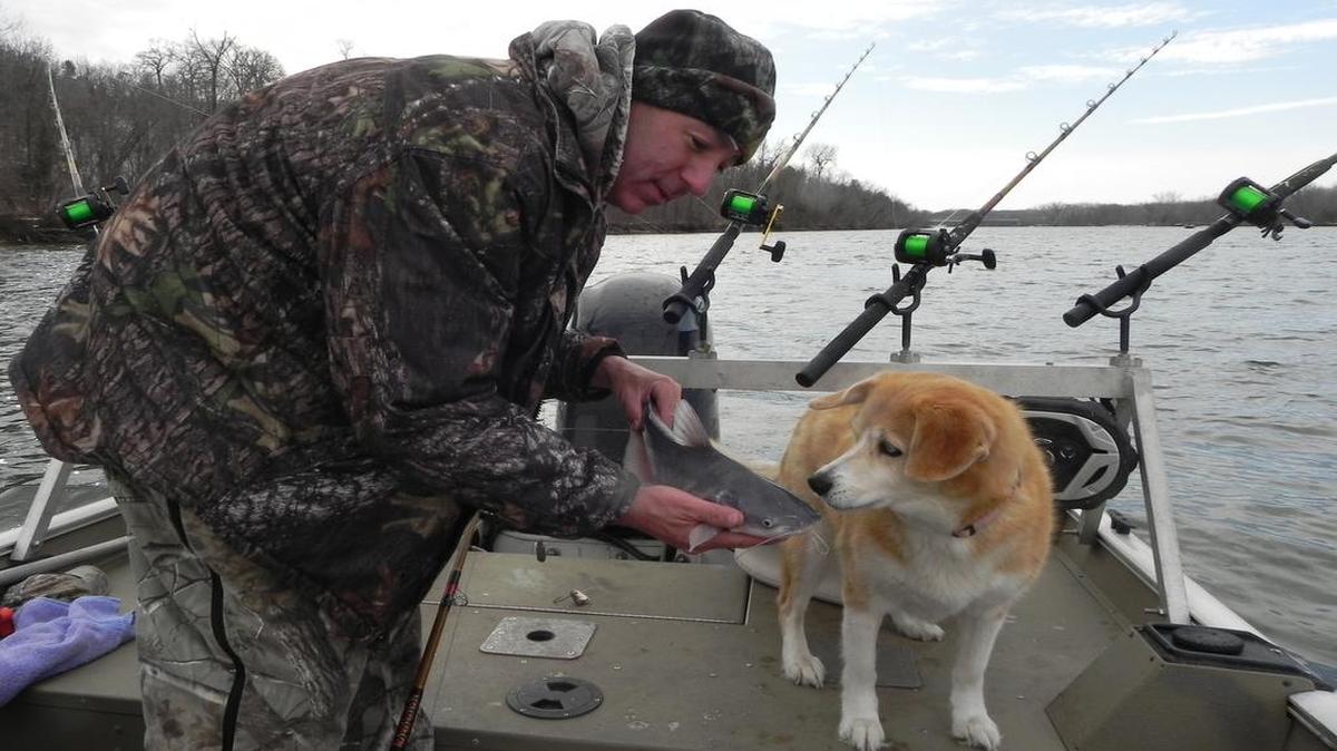 
Chris Jones and Angel went fishing at the Lake of the Ozarks in 2013.
