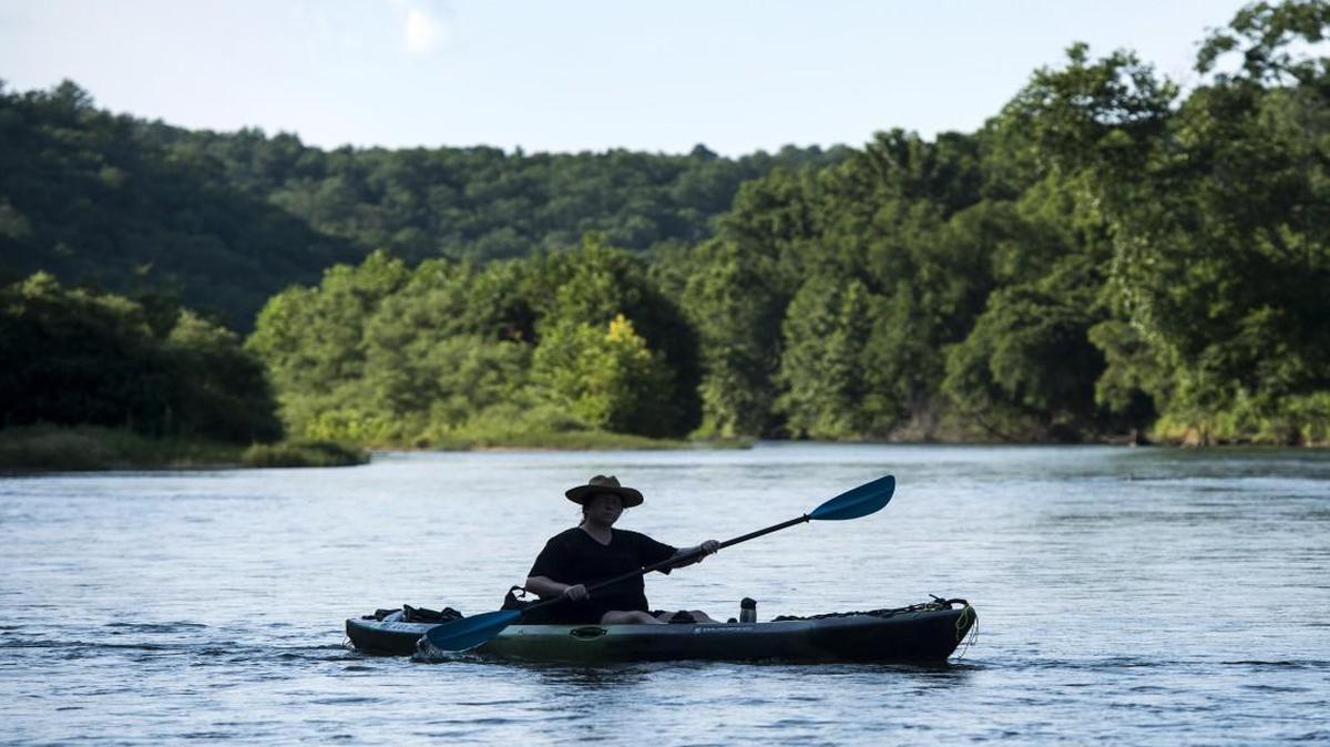 The Current River in the Ozarks can be a peaceful place to canoe and kayak during the spring months before the summer crowds arrive.