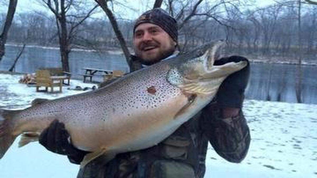 
Calvin Johnston of Olathe had quite a start to his brown trout fishing career, landing a 38-pound, 7-ounce brown trout in Arkansas last month.
