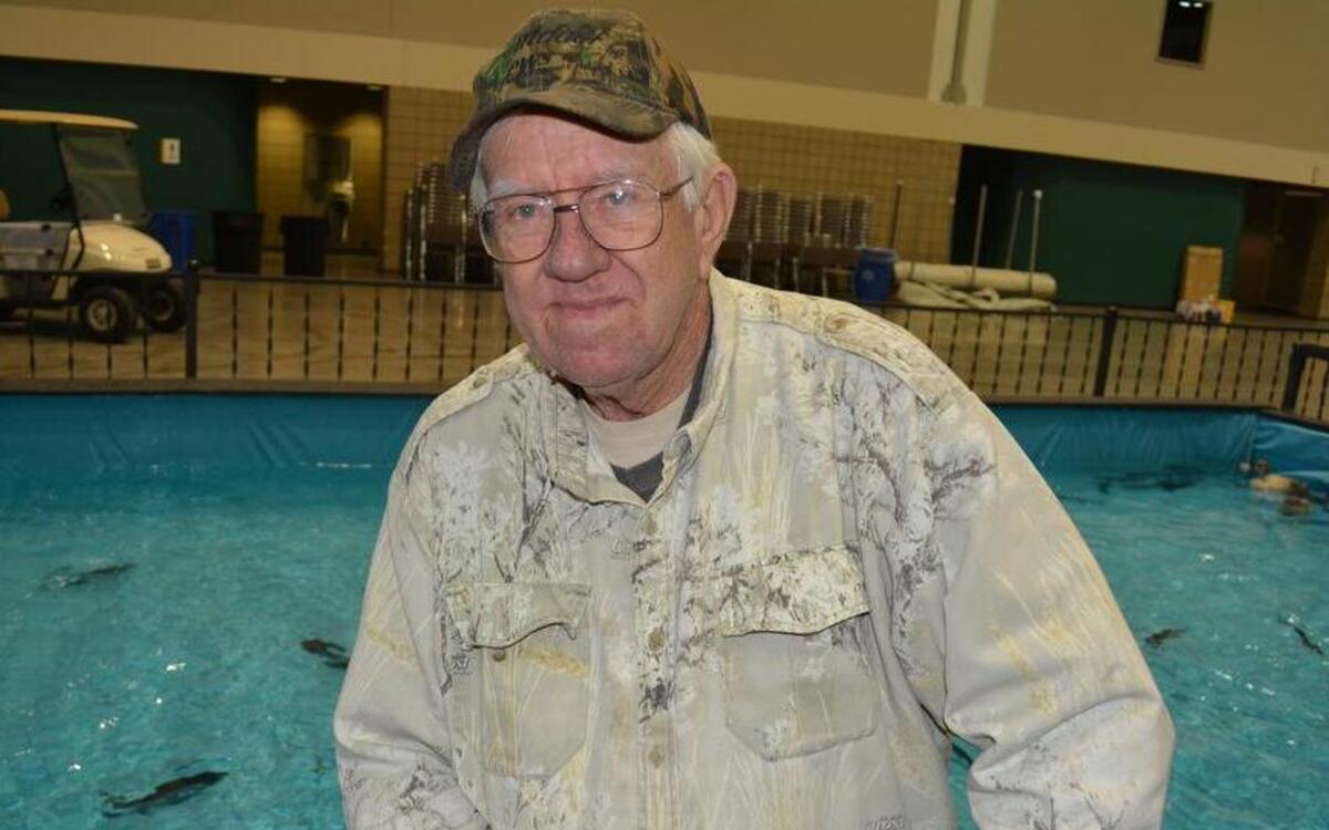 Dick Hansen has been involved with the Kansas City Boat and Sportshow for 50 years. At this year’s show, he and his wife are running the Willow Creek Trout Pond, giving children a chance to catch stocked trout.