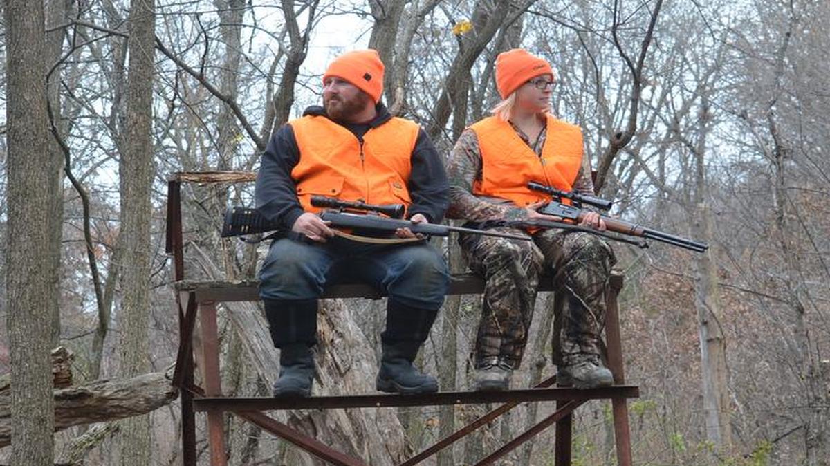 Bryan and Beth Lukehart hunted from the deer stand in northern Missouri where they got engaged 12 years ago.