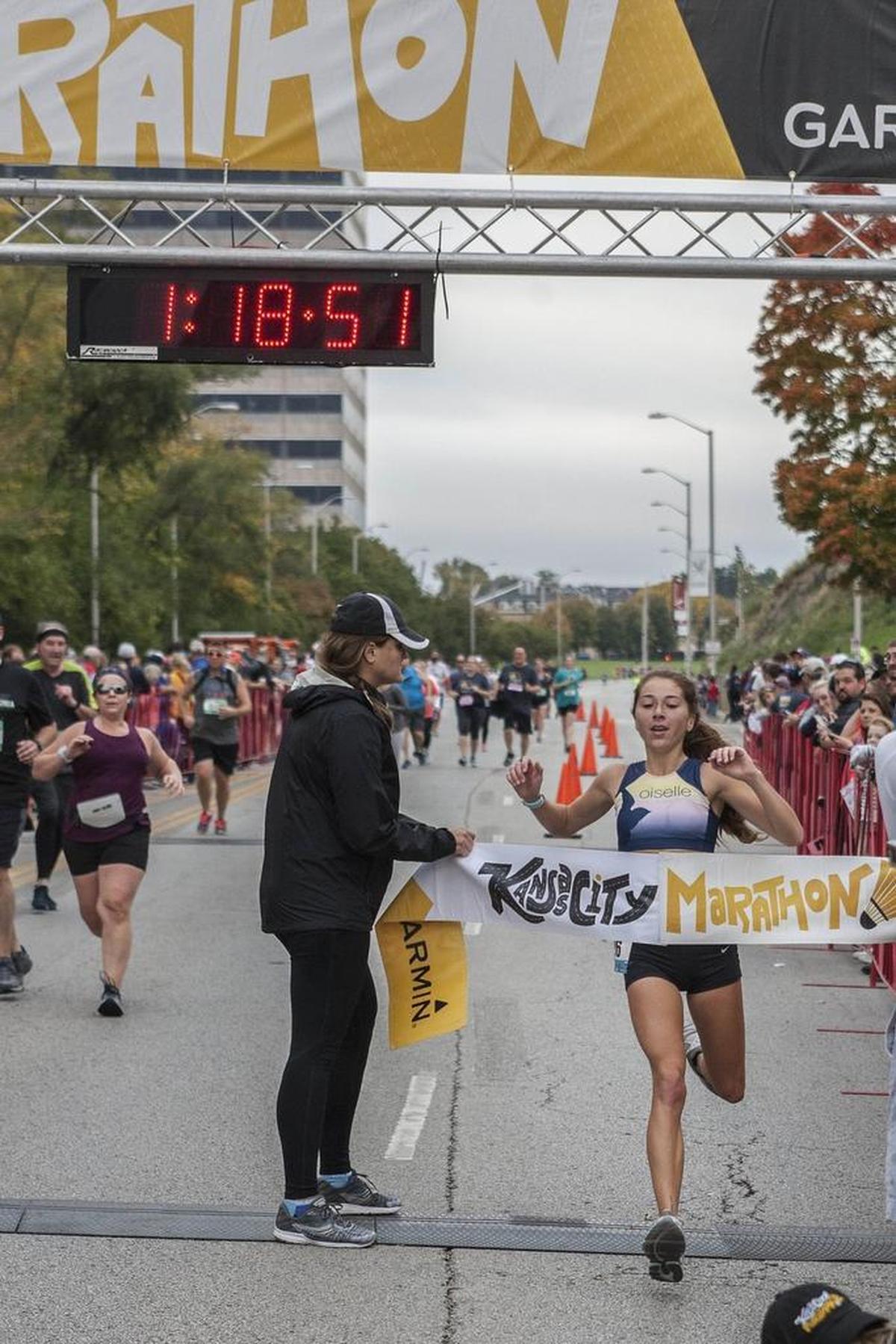 Amy Regan won the women’s half marathon with a time of 1:18:51.