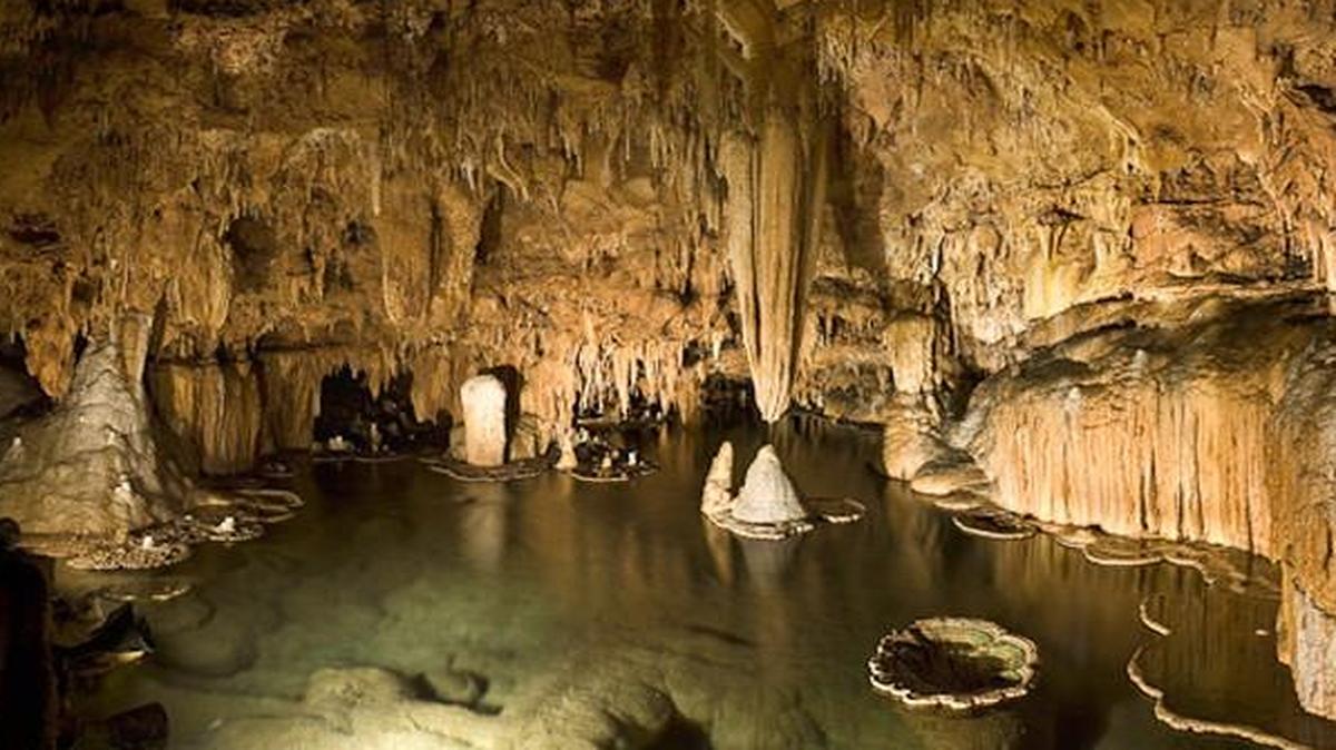The caves at Onondaga State Park stay cool year-round and are a perfect place to retreat from the heat.