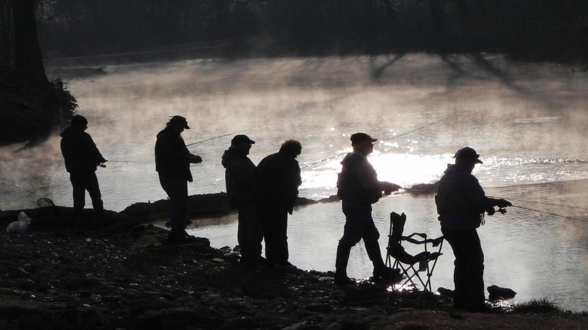 
Fishermen often line the banks at Roaring River State Park in southwest Missouri for the trout opener.
