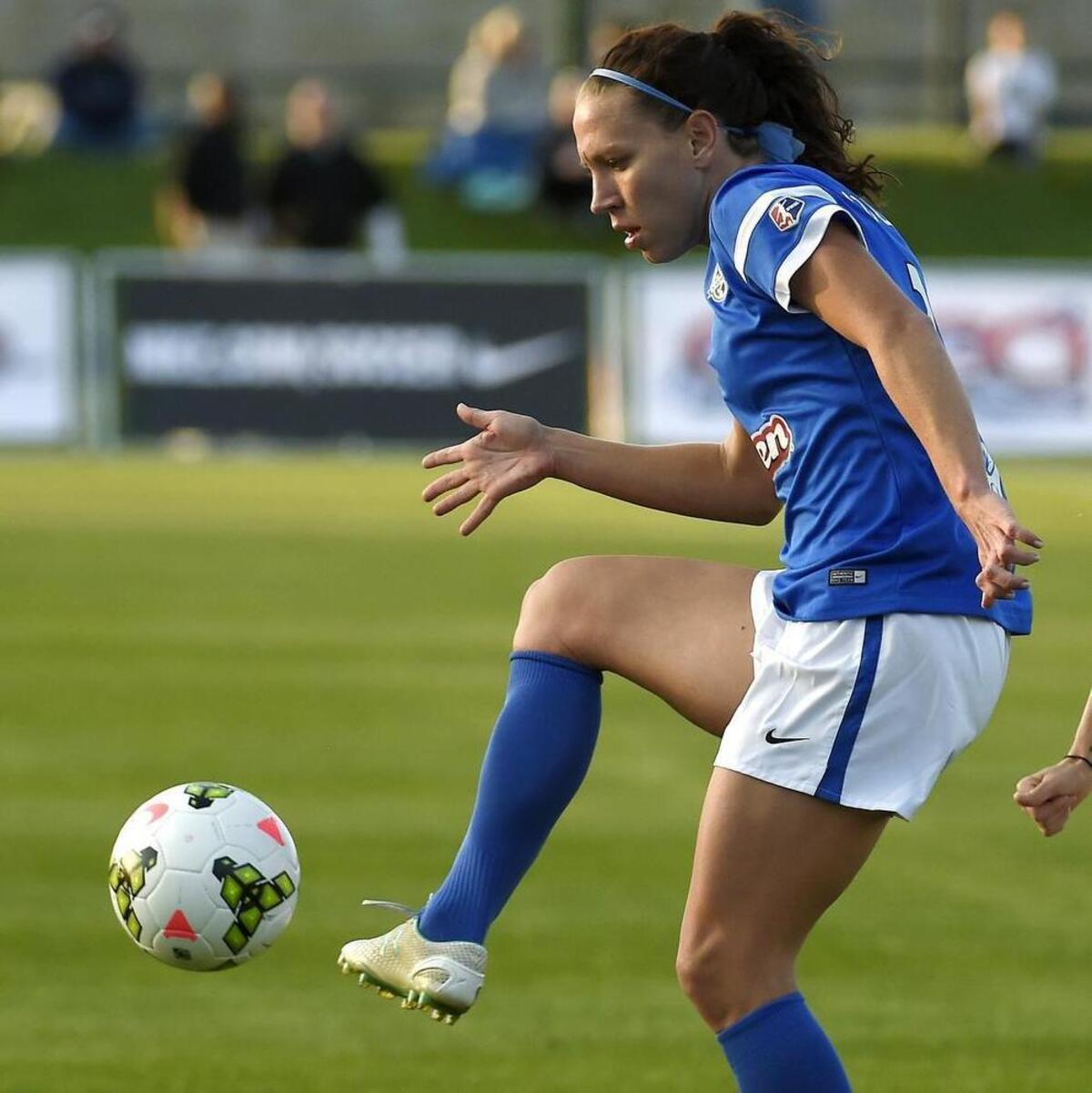 
FC Kansas City’s Lauren Holiday, who is retiring, was given a framed jersey at a ceremony Thursday evening.


