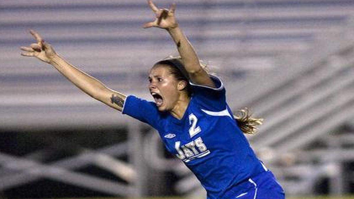 
Shea Groom celebrated a goal during Liberty’s state title win.


