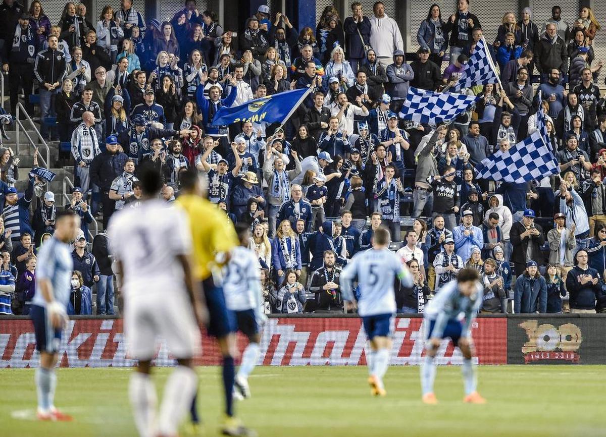 Fans celebrate in Sporting Park in this file photo.
