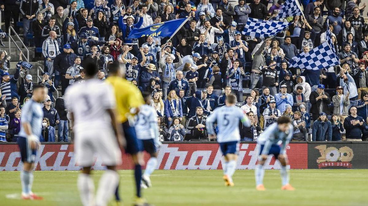 
Fans celebrated Sporting Kansas City during a game in April.
