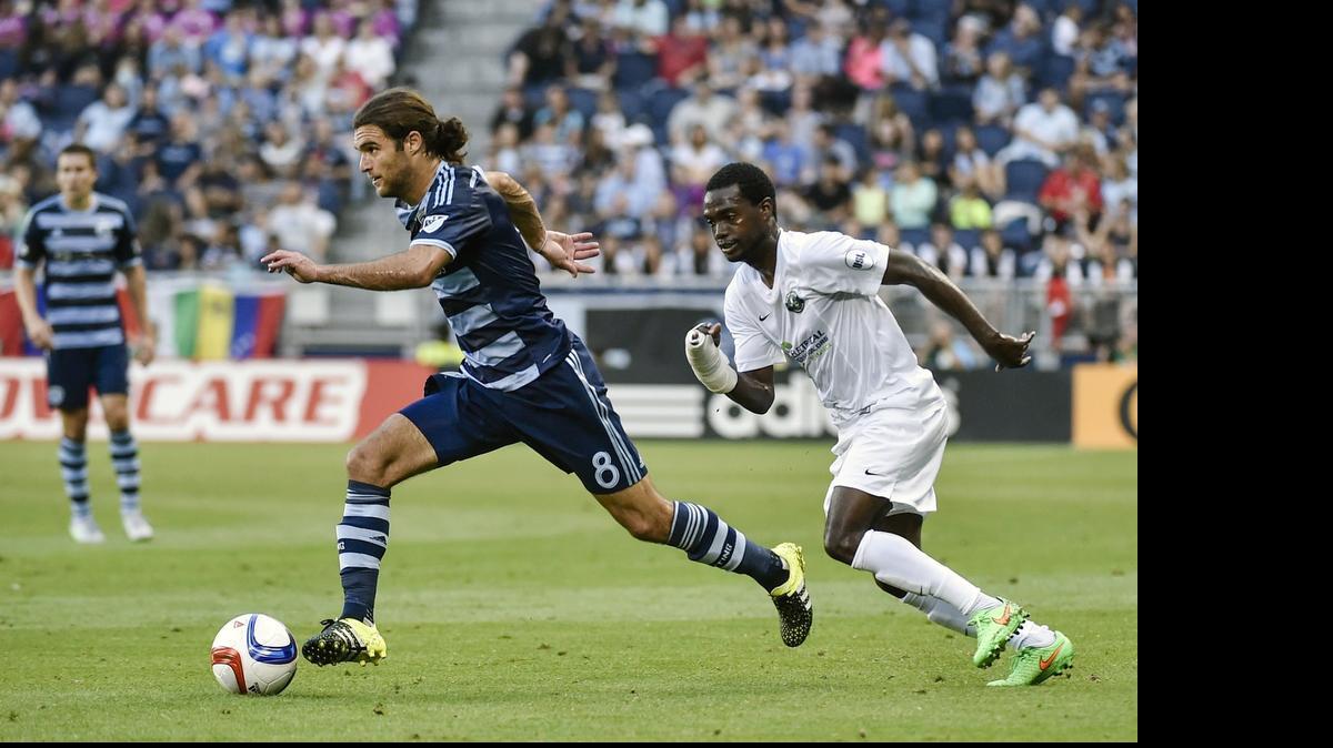 
Sporting Kansas City midfielder Graham Zusi (left) was set to appear at Sporting Park Monday for the U.S. men’s national team, which is currently competing in the Gold Cup, but his status is in jeopardy due to an undisclosed injury. 

