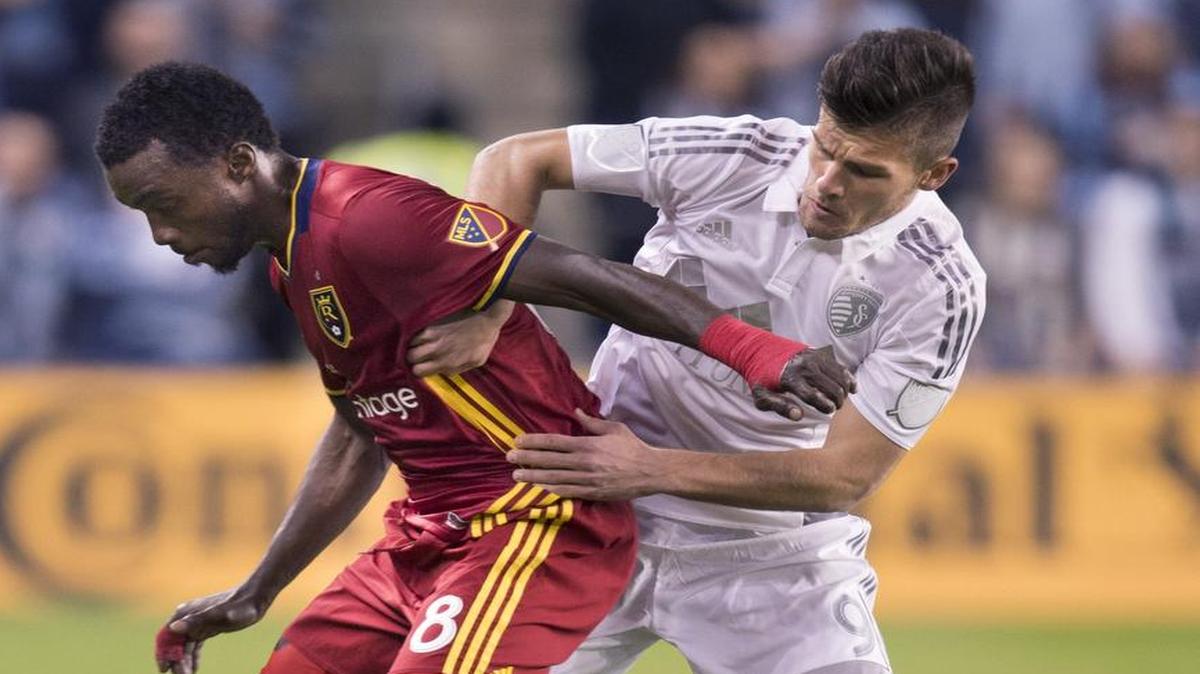 Sporting Kansas City forward Diego Rubio (right) hasn’t seen much action during MLS games this season.