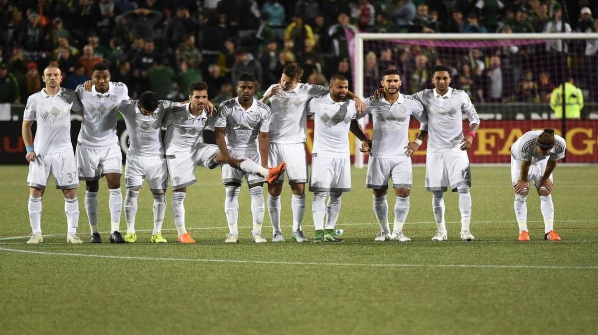 Sporting Kansas City players watched during the shootout against the Portland Timbers during a play-in game on Oct. 29. The Timbers won 7-6 in the shootout after a 2-2 draw.