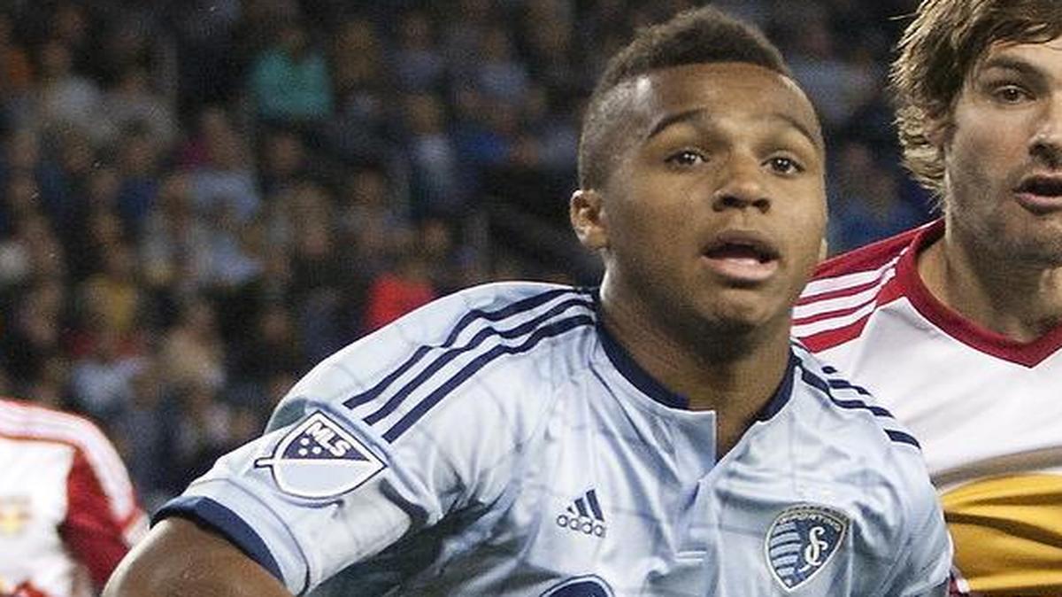 
Defender Erik Palmer-Brown of Sporting Kansas City eyed the ball during the season-opening match against the New York Red Bulls on March 8.
