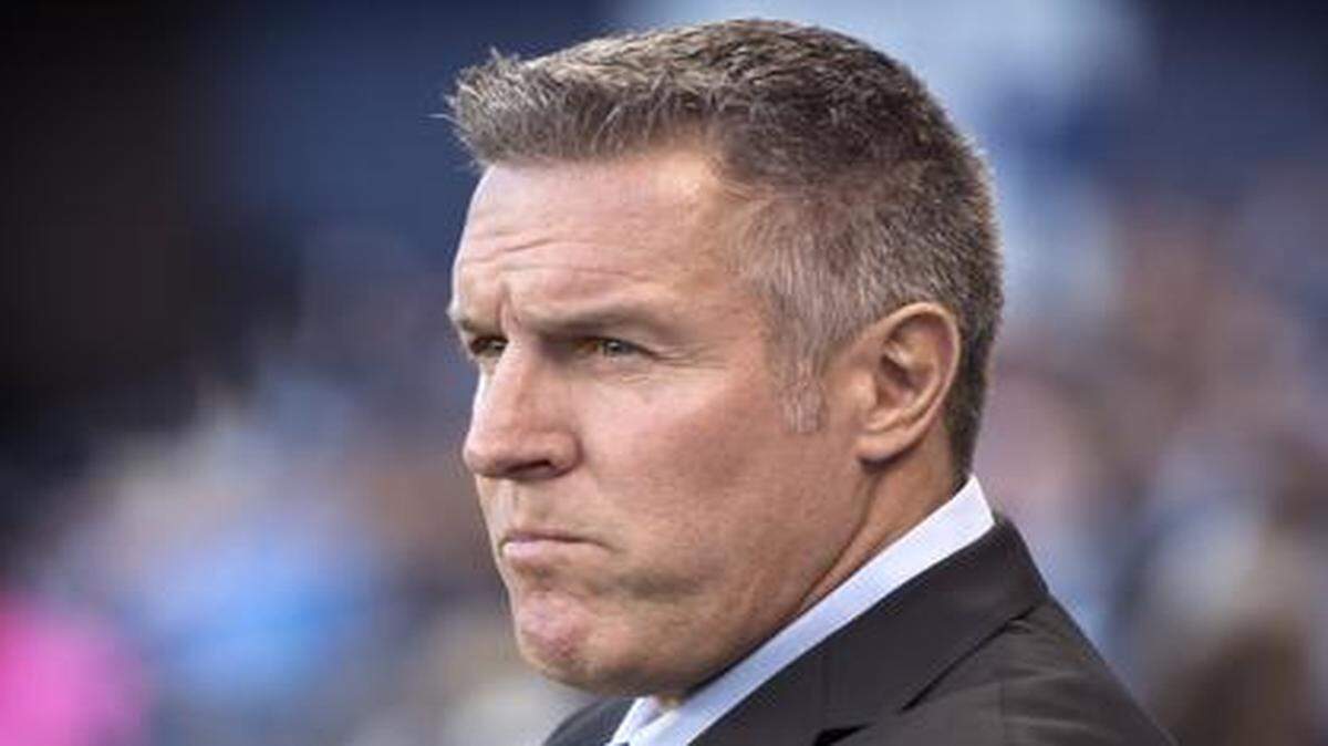 
Sporting KC head coach Peter Vermes watched his team during player introductions prior to the match against Cruz Azul during CONCACAF soccer action on March 12, 2014 at Sporting Park in Kansas City, Kan. 
