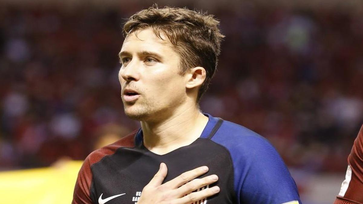 Matt Besler sings the national anthem before a World Cup qualifying soccer match in San Jose, Costa Rica last month.