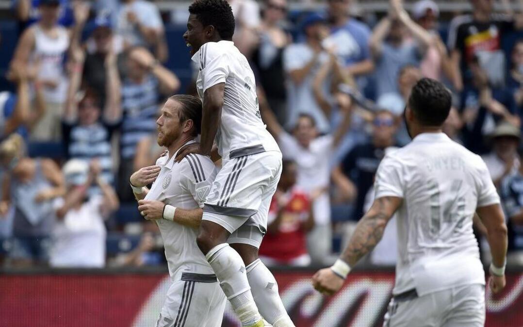 Sporting Kansas City players celebrate a goal against the Seattle Sounders FC at Children's Mercy Park Sunday, July 24, 2016. The team’s games will be shown on Fox Sports Kansas City next season.
