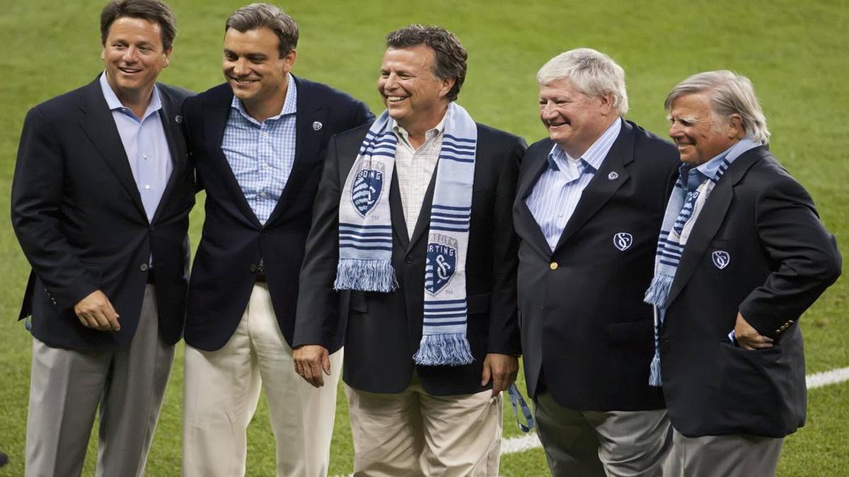 
Sporting Kansas City owners (from left to right) Greg Maday, Robb Heineman, Neal Patterson, Cliff Illig and Pat Curran in 2011.
