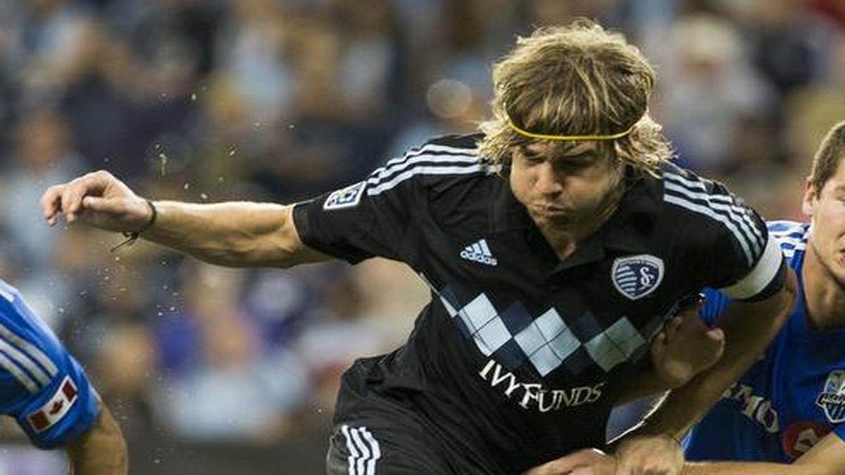 
Chance Myers (center) is hoping to return to the field for Sporting Kansas City.
