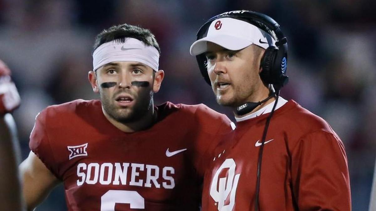 Oklahoma quarterback Baker Mayfield (No. 6), coach Lincoln Riley and the rest of the Sooners have a lot riding on Saturday’s Big 12 title game.