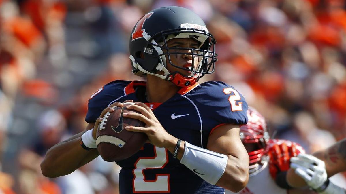 
Nathan Scheelhaase has gone from Illinois quarterback to running backs coach after just one season away from football.
