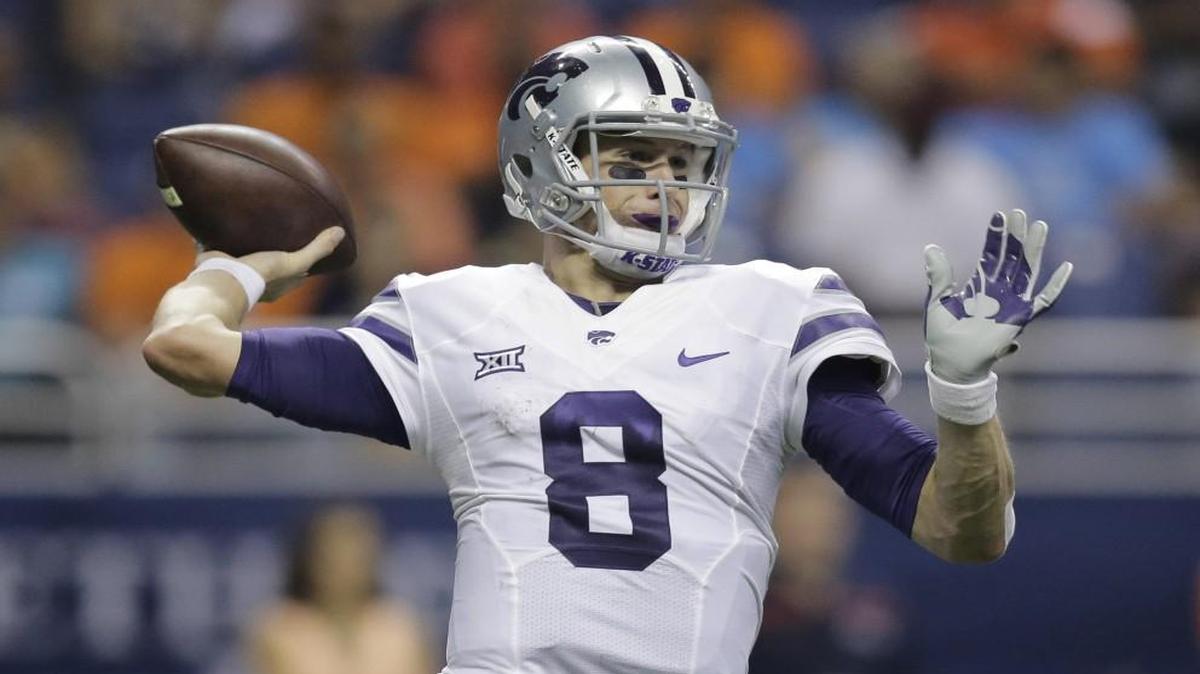 
Kansas State quarterback Joe Hubener threw a pass during Saturday’s game.
