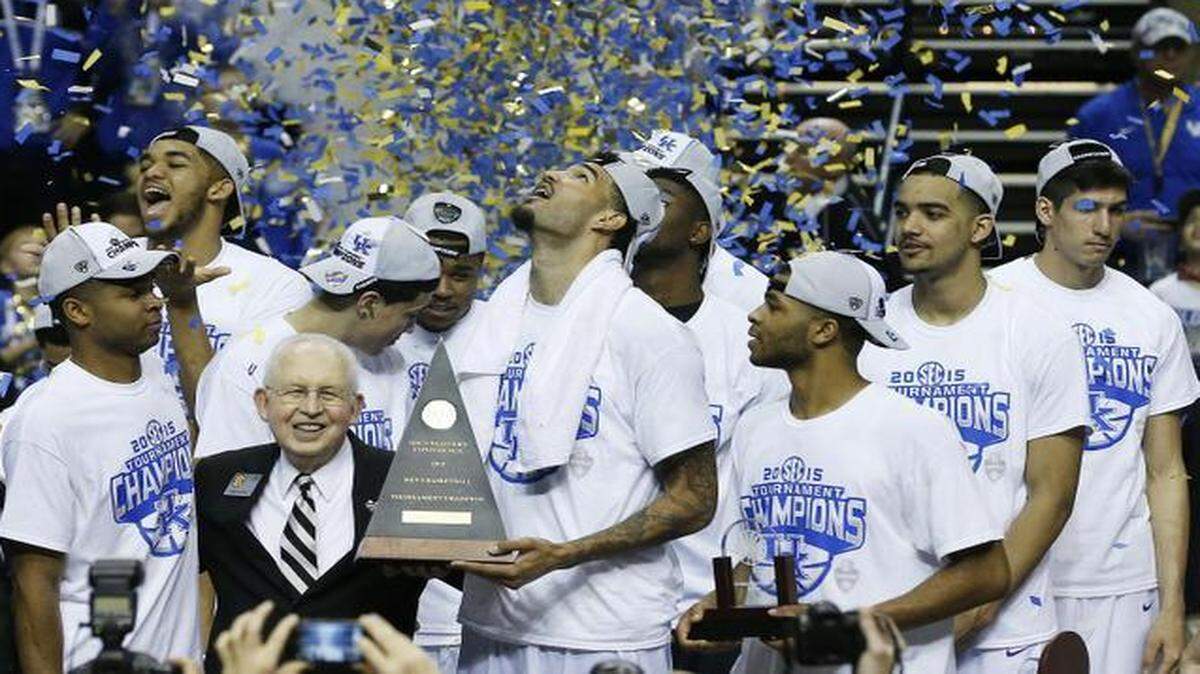 
Kentucky forward Willie Cauley-Stein was chosen MVP of the Southeastern Conference Tournament after the Wildcats won the title with a 78-63 victory over Arkansas in Nashville, Tenn.
