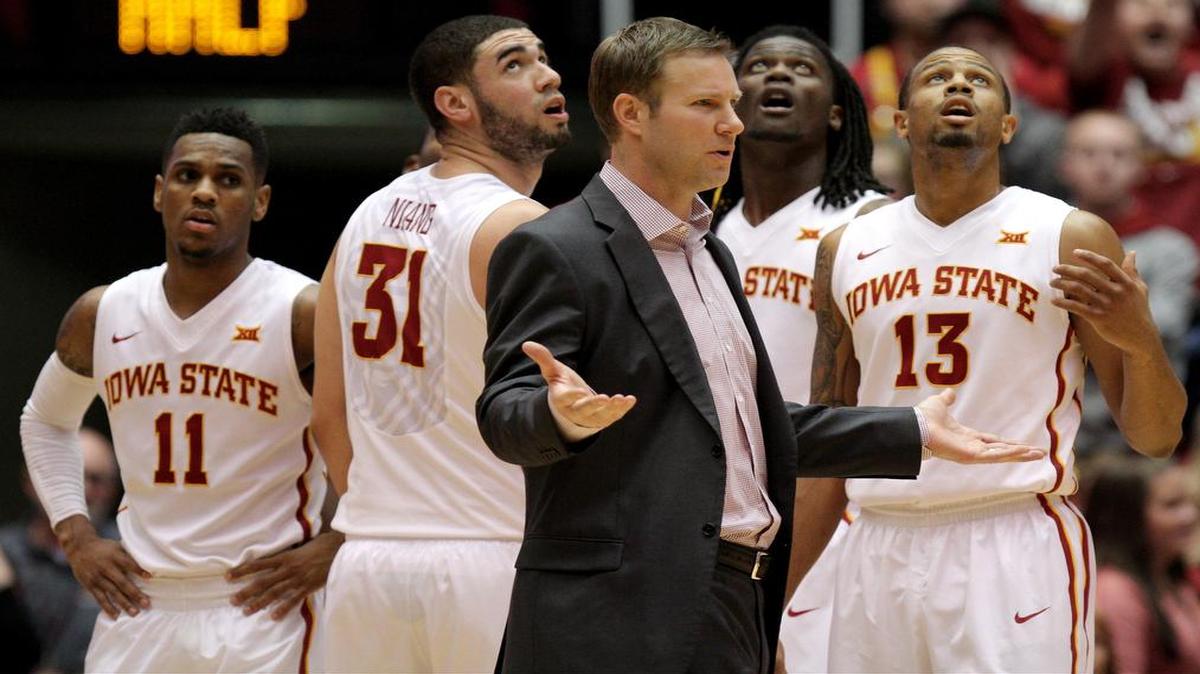 
Iowa State head coach Fred Hoiberg questioned a call during a game against Baylor in February in Ames, Iowa. 
