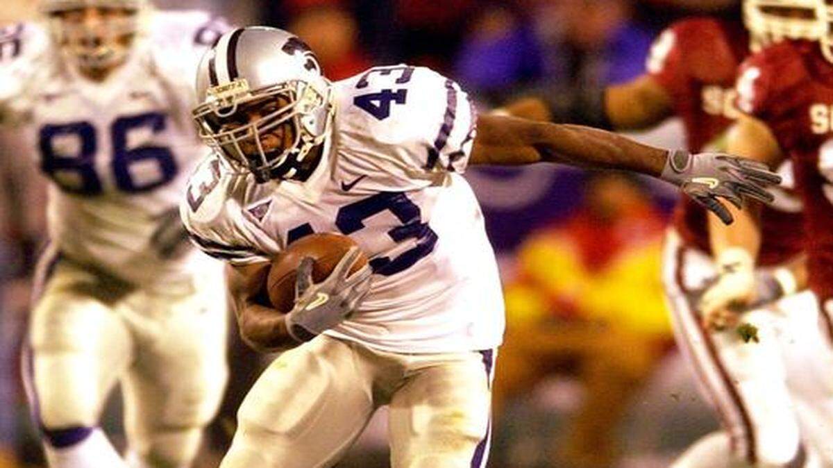 Kansas State and running back Darren Sproles ran over Oklahoma in the 2003 Big 12 championship game at Arrowhead Stadium.