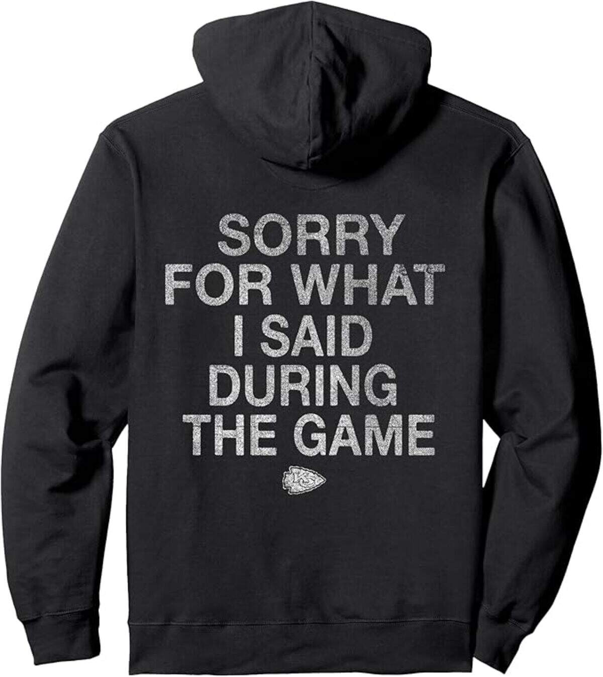 The back of the hoodie.