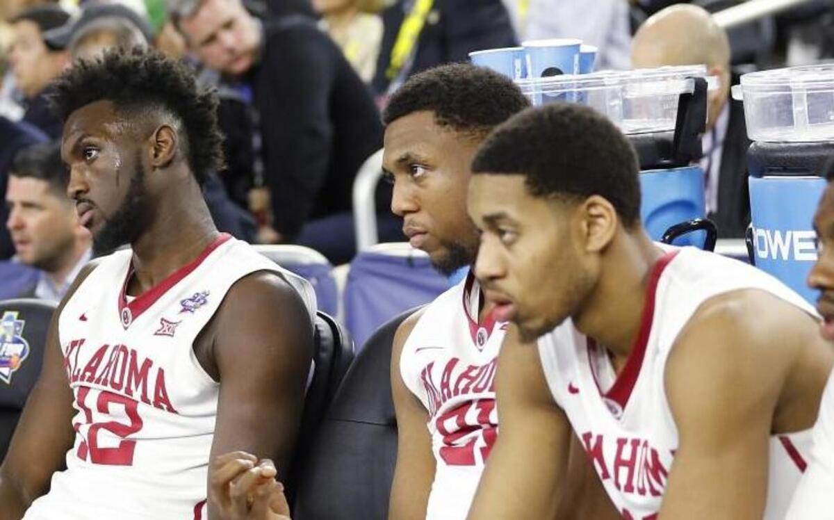 The Oklahoma bench watched the second half of Saturday’s game.