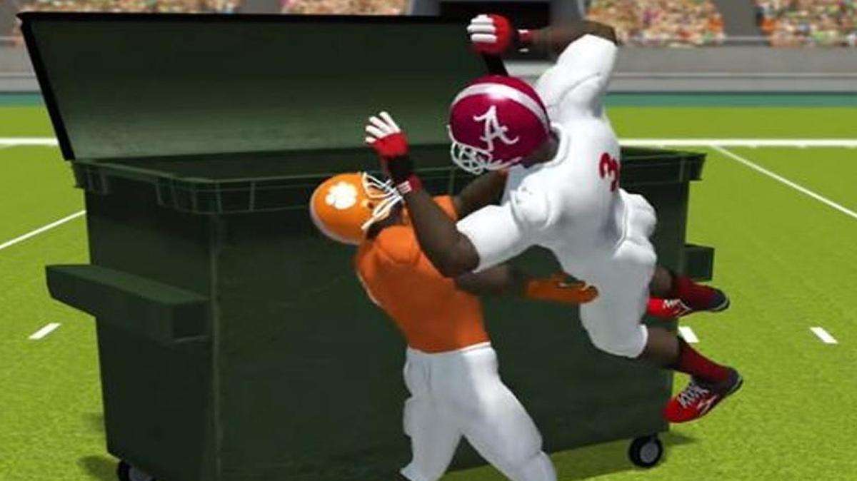 There probably won’t be a dumpster on the field on Monday night.