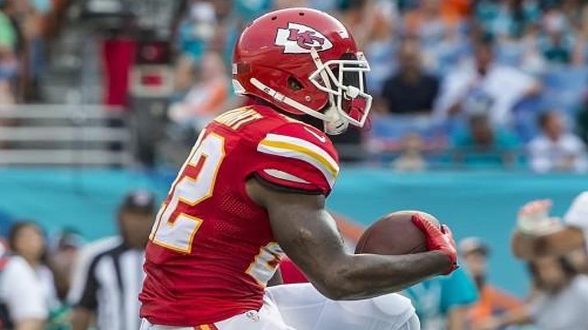 Kansas City Chiefs running back Joe McKnight scored a touchdown during a game in 2014 at Miami.